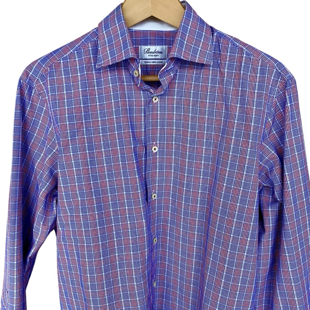STENSTROMS Fitted Dress Shirt 15.5 Crisp Cotton